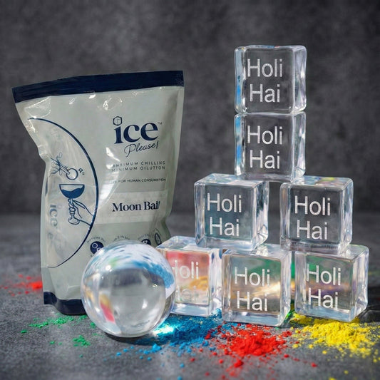 First Splash Combo - 15 ‘Holi Hai’ Engraved Cubes + 5 Moon Balls Pack