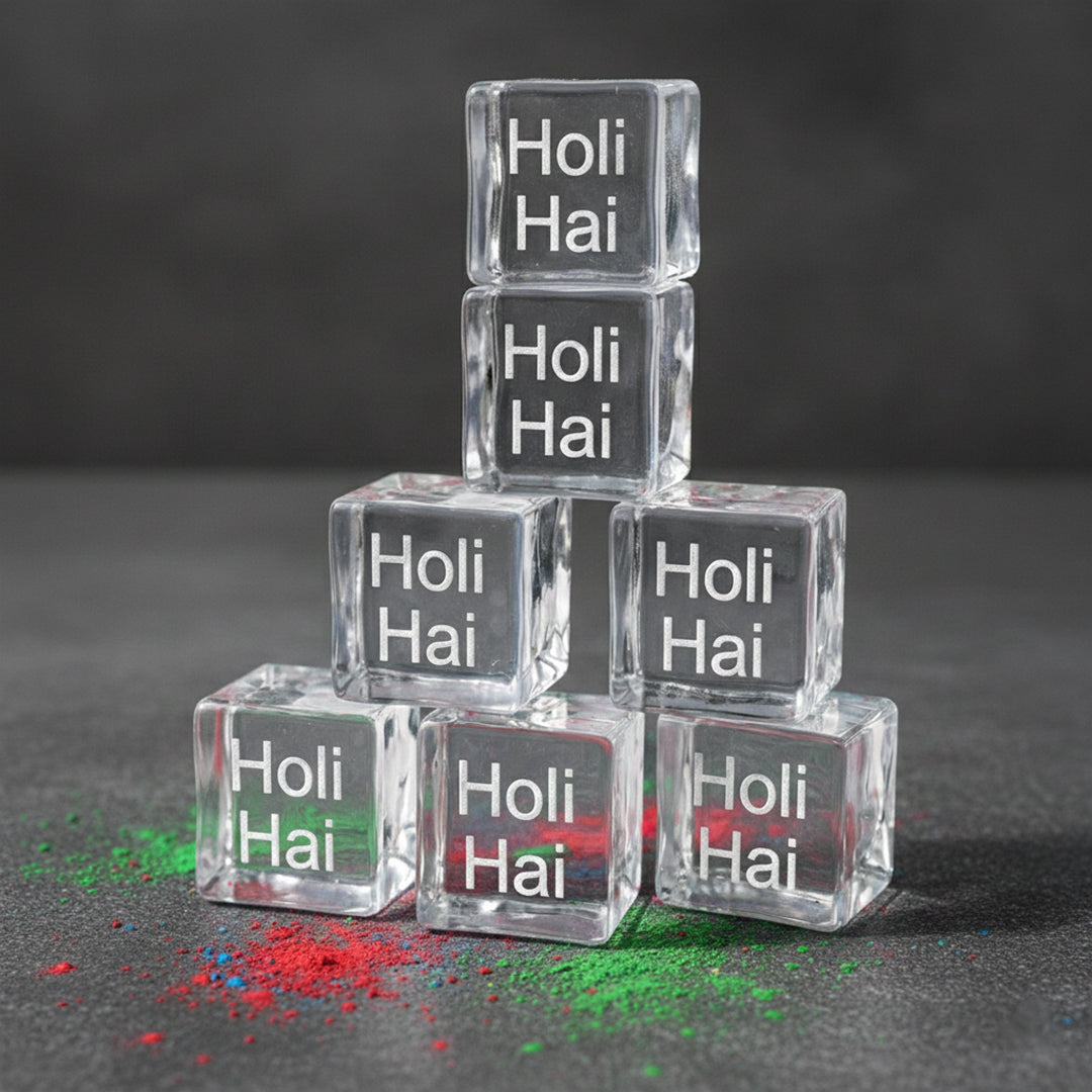 First Splash Combo - 15 ‘Holi Hai’ Engraved Cubes + 5 Moon Balls Pack